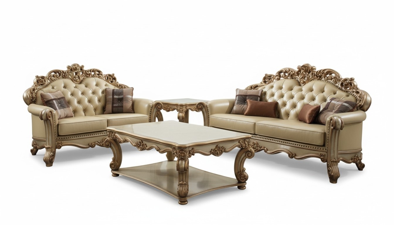 Luxus Wohnzimmer Set Sofa 3 Sitzer Sessel Couchtisch Klassisch Möbel