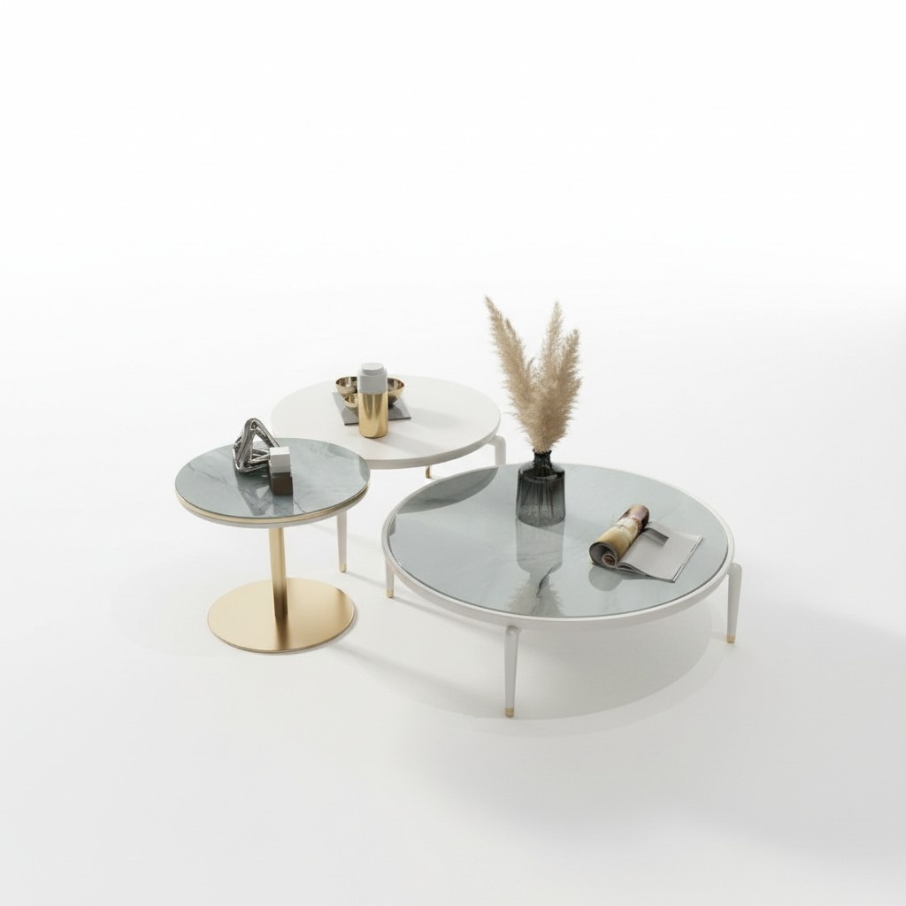 Design Marmor Beistell Tische Couch Tisch Sofa Wohn Zimmer 3x Set Wohn Zimmer