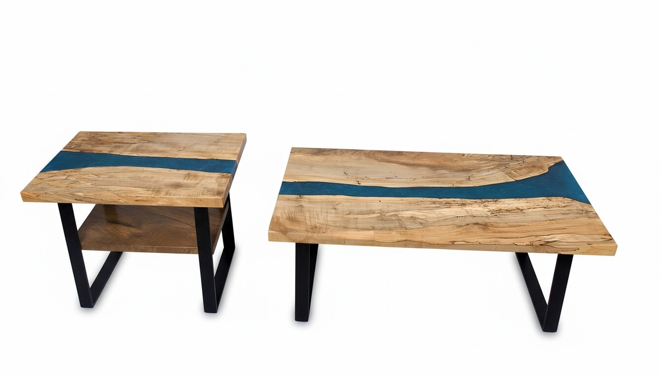 Maßanfertigung Tisch Epoxidharz Epoxy Resin Fluss Echtes Holz Preis 1qm Tische
