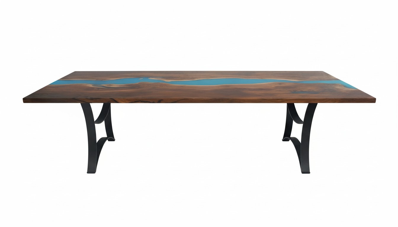 Maßanfertigung Tisch Epoxidharz Epoxy Resin Fluss Echtes Holz Preis 1qm Tische