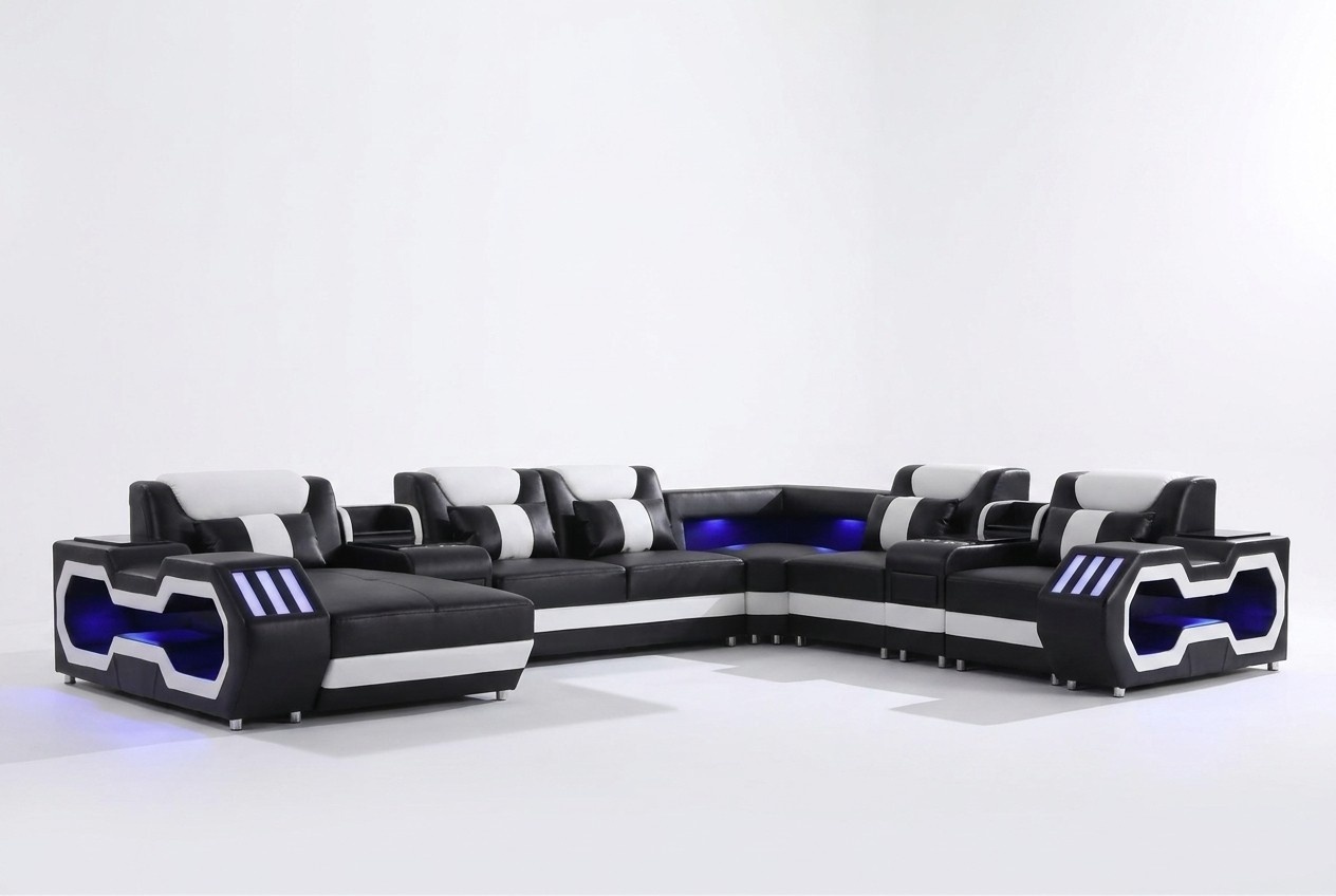 Mega große Wohnlandschaft - Beleuchtungs System Sofa Polster Neu Couch jvmoebel®