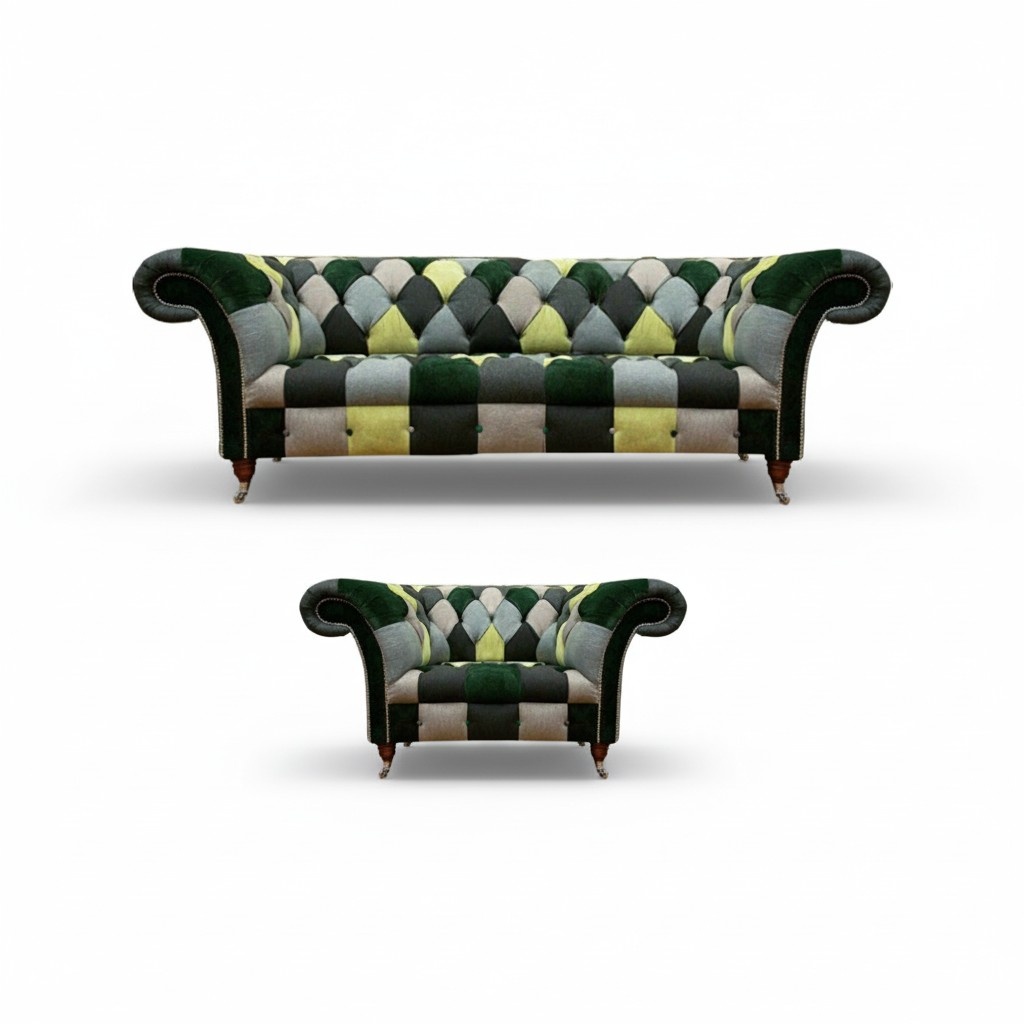 Mehrfarbig Luxus Komplett Sofa Dreisitze Couch Einrichtung Sessel 3+1