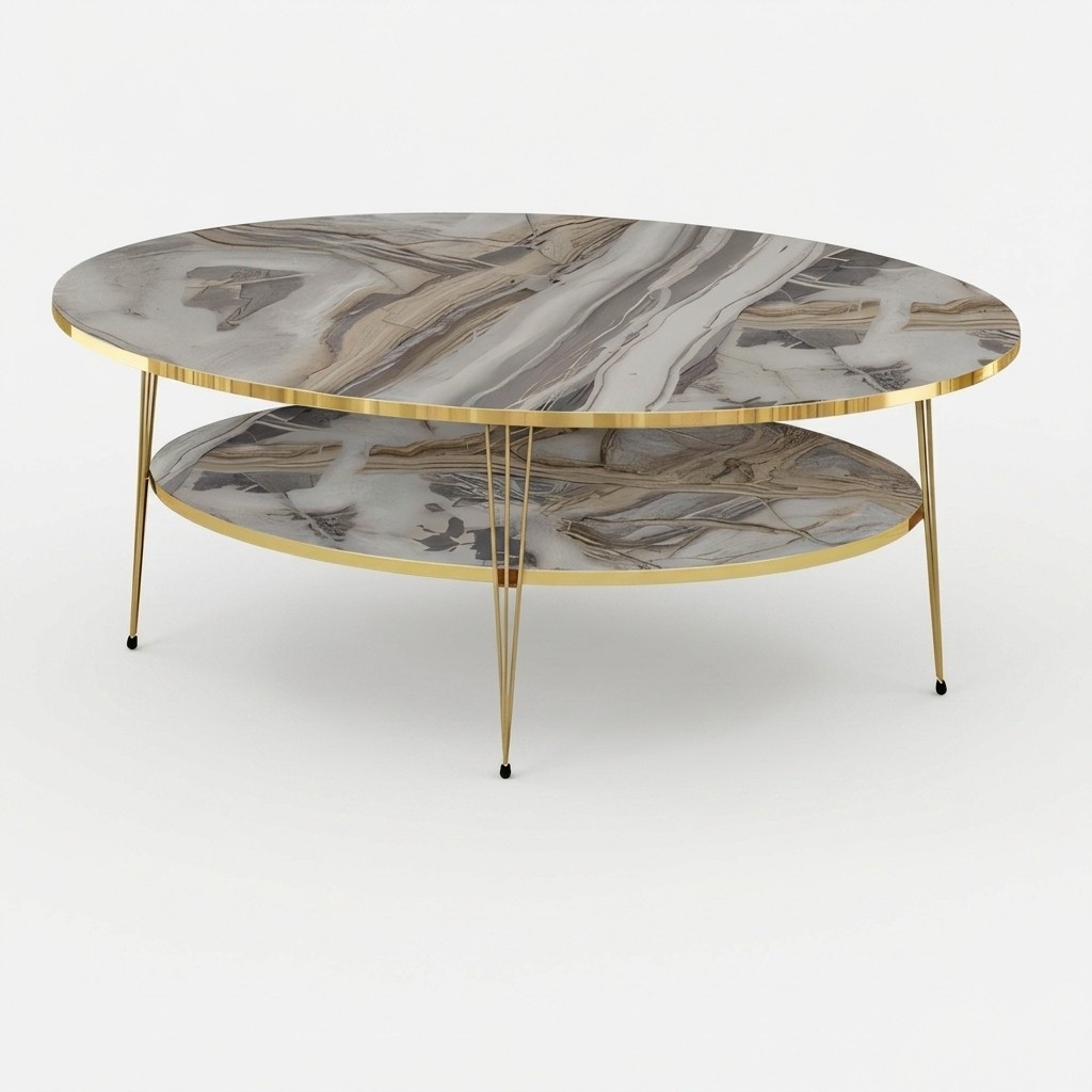 Mehrfarbiger Holz-Couchtisch im modernen Design