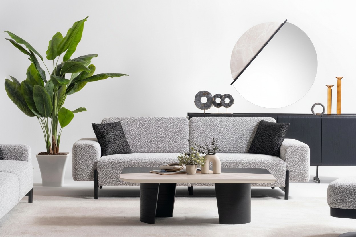 Mehrfarbiger moderner Couchtisch aus Holz