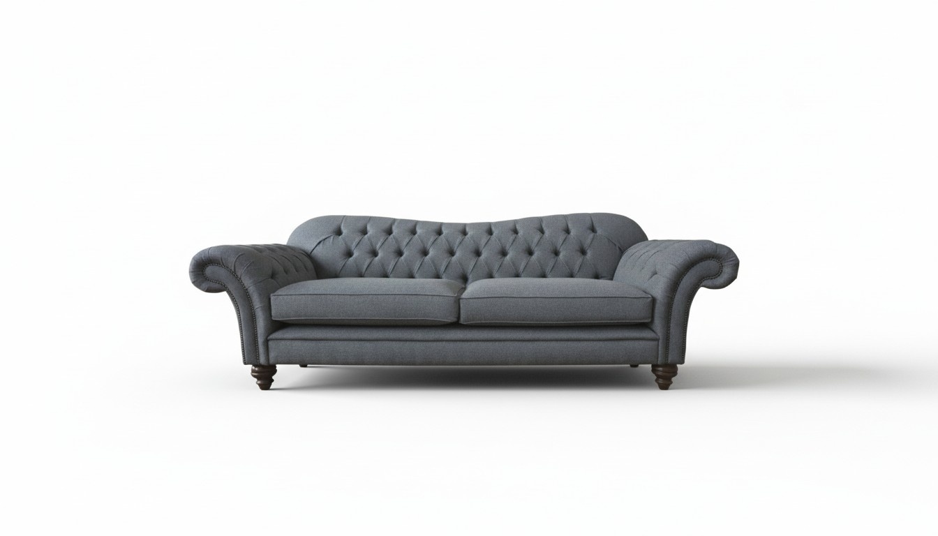 Moderm Sofa 3 Sitzer Luxus Textil Couch Grau Sofas Polster Stoff Neu