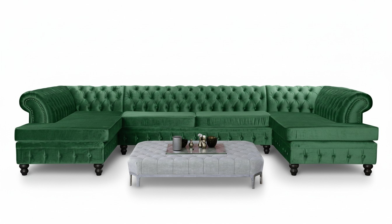 Modern Design Luxus Couchtisch Textil Chesterfield Wohnzimmertisch Couchtische