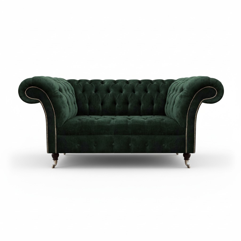 Modern Designer Polstermöbel Zweisitzer Sofa Couch Textil Chesterfield