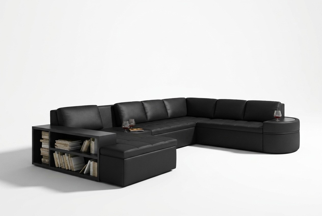 Modern Ecksofa Couch Polster Leder Design Sofa Garnitur Wohnlandschaft PH26 Neu