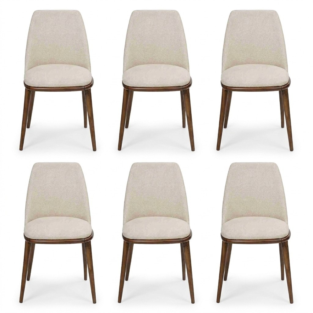 Modern Esszimmer Weiß 6x Stühle Holz Möbel Stühle Luxus Design Einrichtung