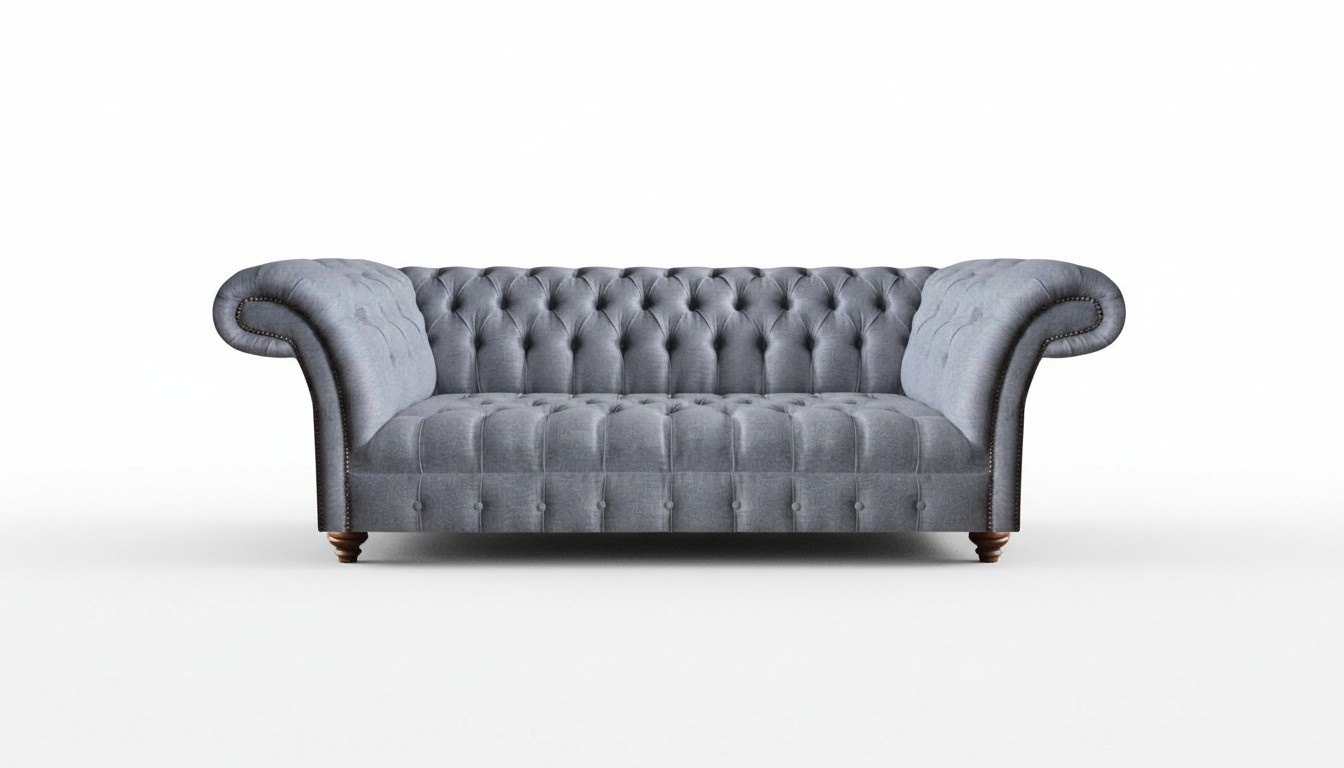 Modern Grau Sofa Dreisitzer Couch Polstermöbel Wohnzimmer Chesterfield