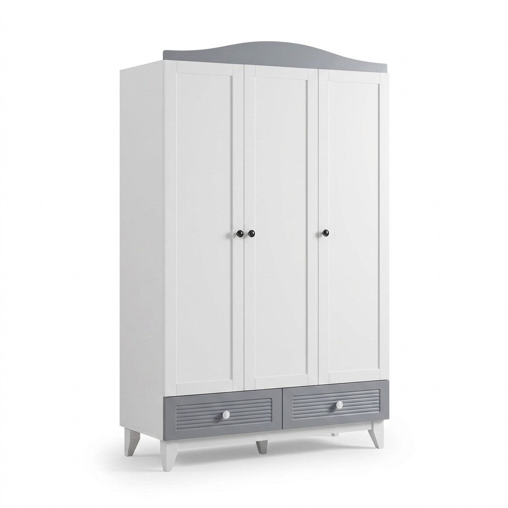 Modern Kinderzimmer 2tlg Möbel Komplettzimmer Mehrfarbig Kleiderschrank Kommod