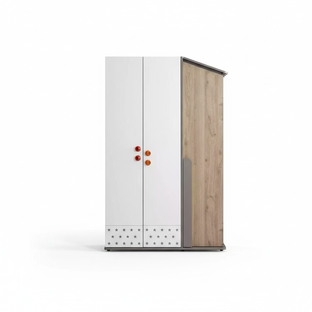 Modern Kleiderschrank Holzschrank Schrank Möbel Holz 3 Tür Design Weiß