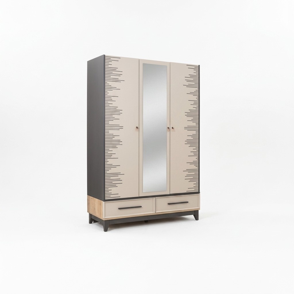 Modern Kleiderschrank Kinderschrank Holzschrank Schrank Holz Beige