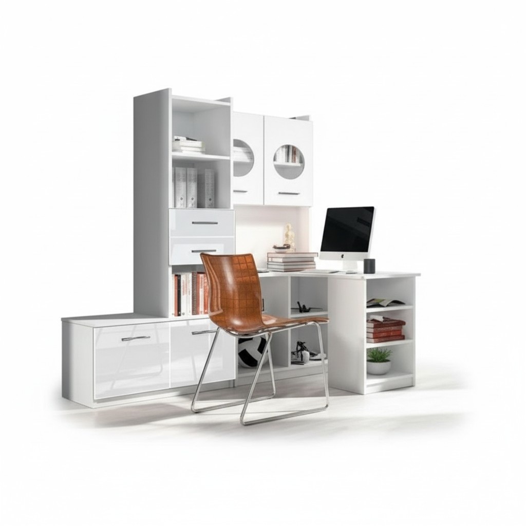 Modern Schreibtisch Holz Eckschreibtisch Jugend Kinderzimmer Weiß Möbel Design