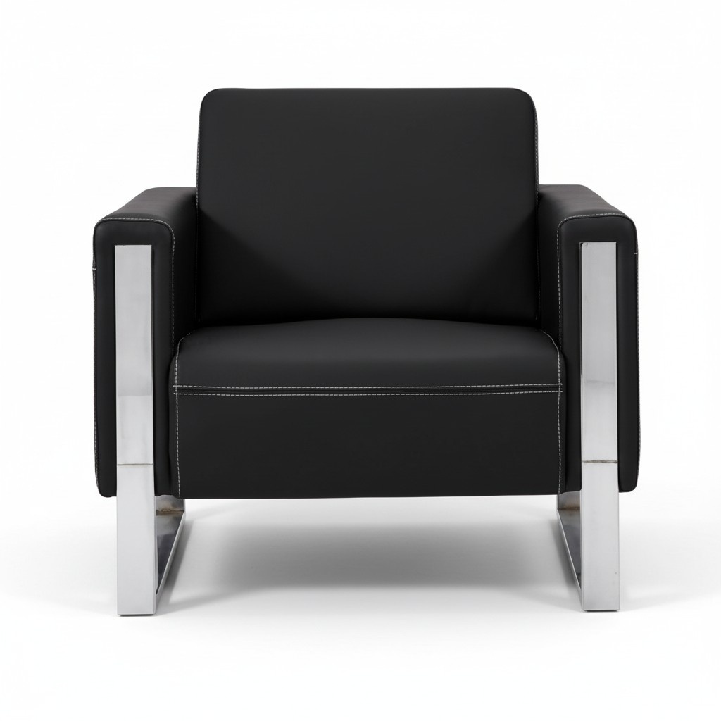 Modern Sessel Büromöbel Büro Office Möbel Polstersessel Leder Sitz