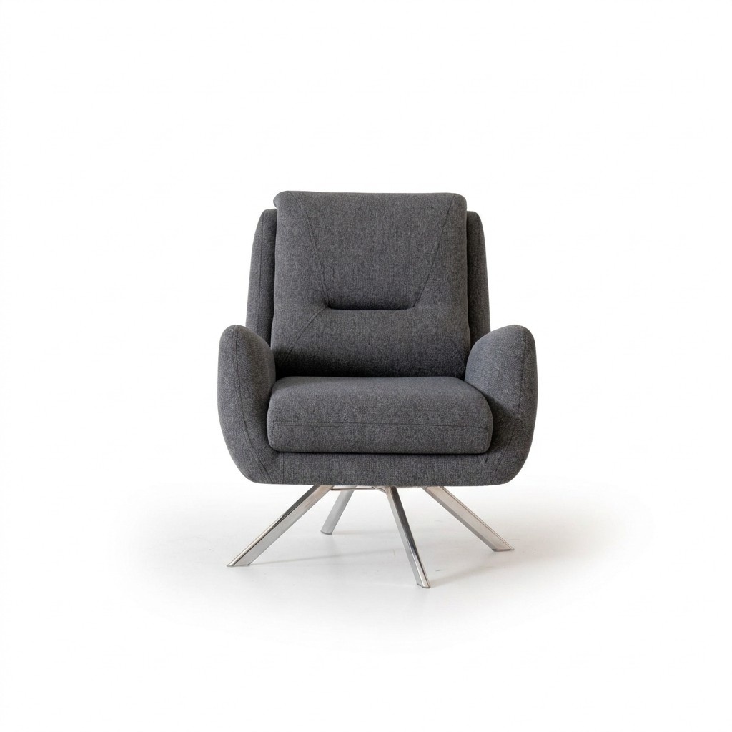 Modern Sessel Luxus Möbel in Wohnzimmer Lounge Club Designer grau Einrichtung