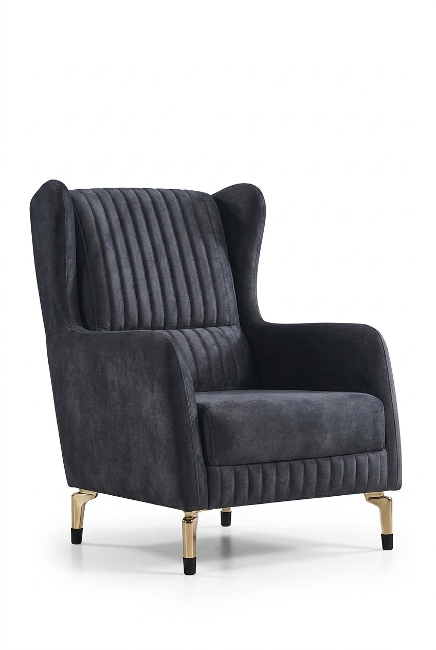 Modern Sitz Schwarz Sessel Wohnzimmer Design Polstermöbel Luxus Design