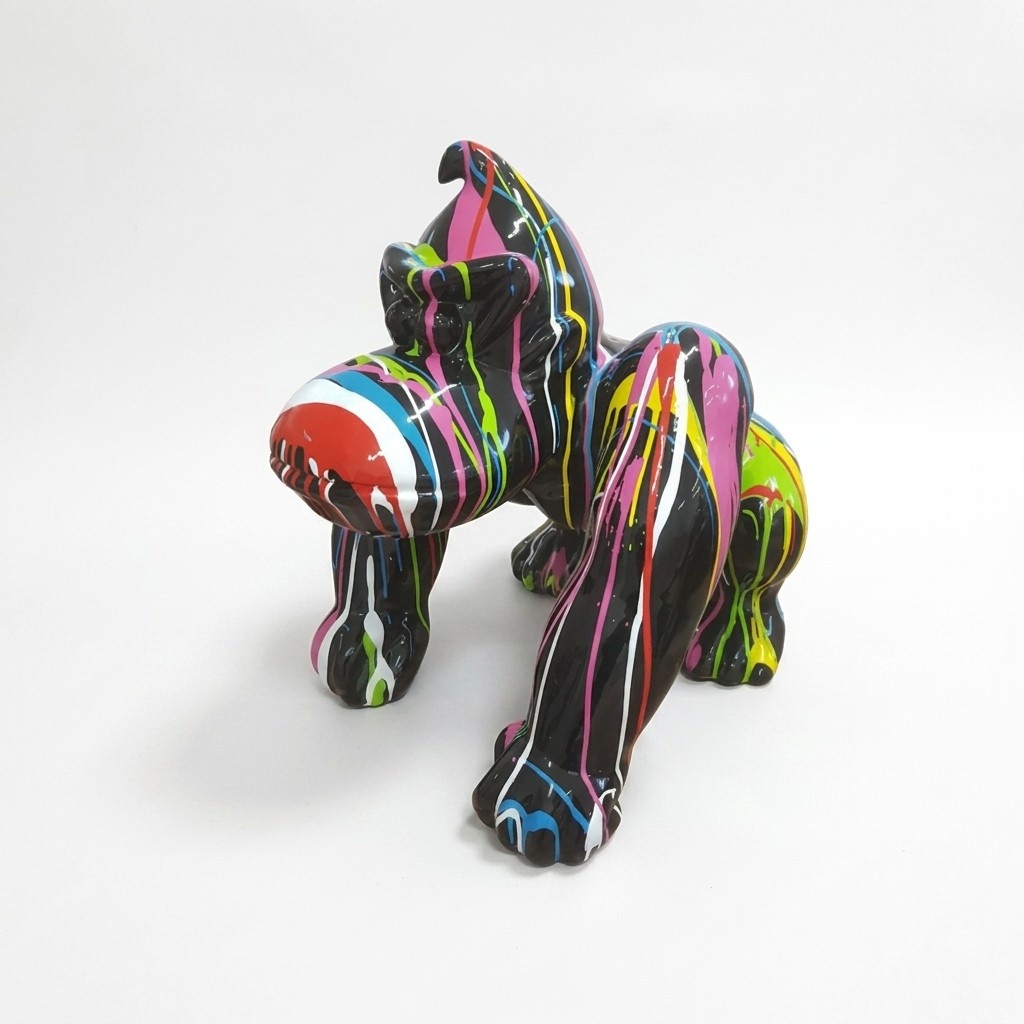 Modern Skulptur Gorilla aus Kunststoff Dekorative Figur Garten 70cm Statuen