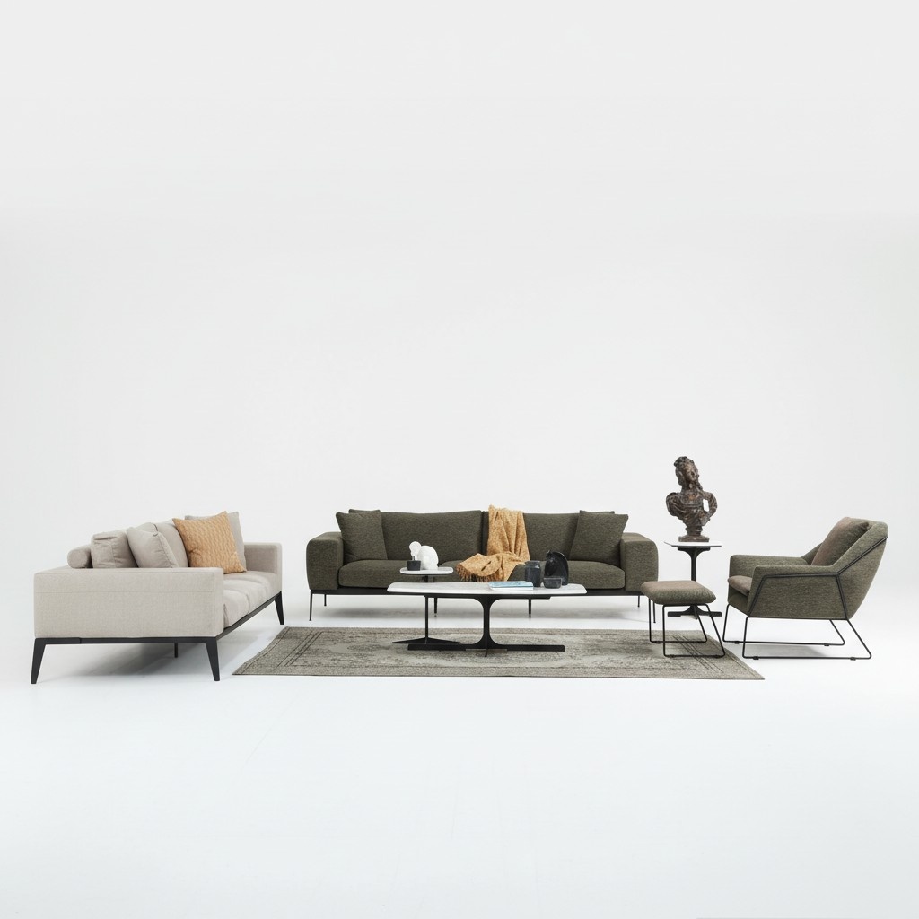 Moderne Couchgarnitur Luxus Sofas Dreisitzer Sessel Komplettes Set