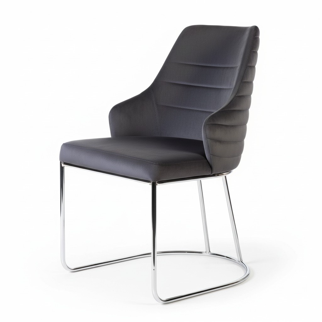 Moderne Design Textil Blau Lehnstuhl Armlehne Esszimmer Polsterstuhl Luxus Stuhl