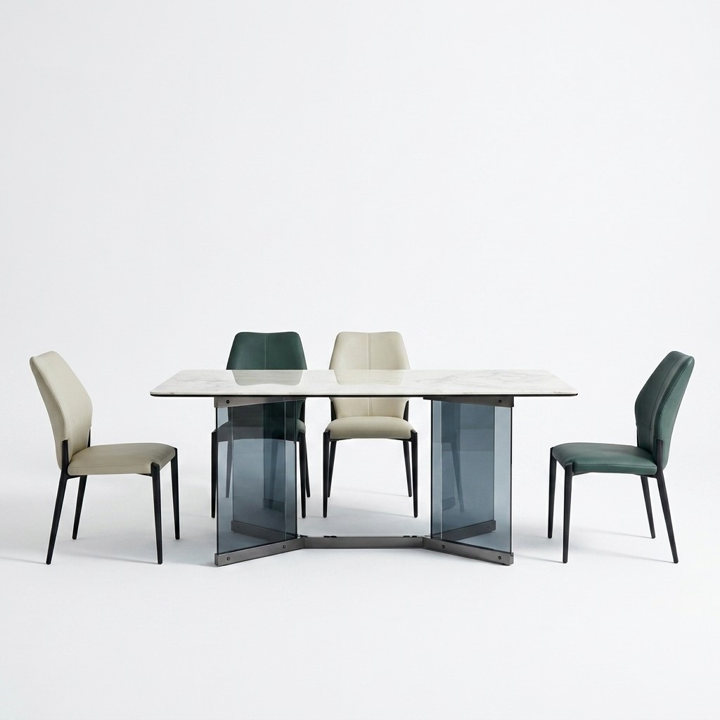 Moderne Esszimmergarnitur Designer Esstisch 6x Polsterstühle 7tlg Set