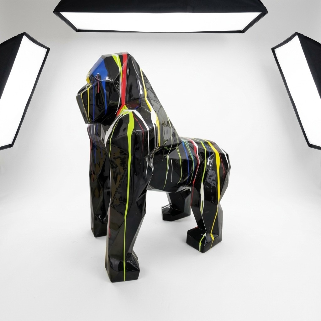 Moderne Gorilla Skulptur Kunststoff Dekorative Figur Garten Designer Statuen