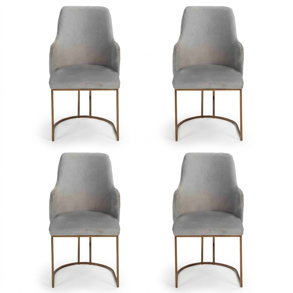 Moderne grau Esszimmerstühle stilvoll Küchenstühle Luxus Design 4x Stühle neu