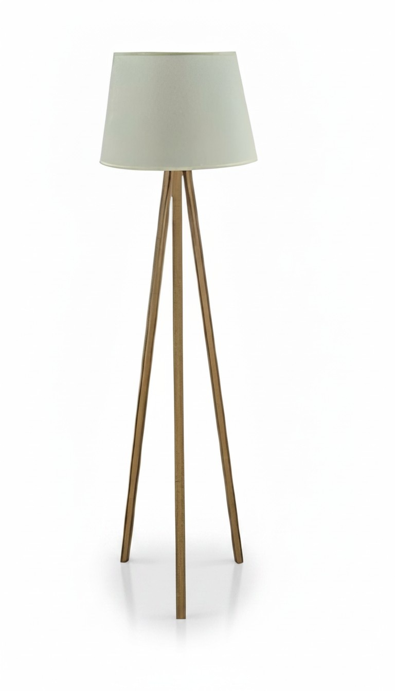 Moderne graue Stehlampe aus Holz mit dimmbarer Funktion