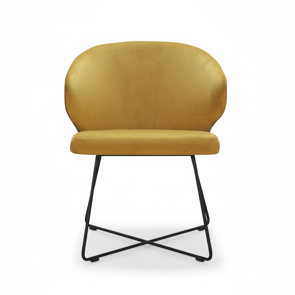 Moderne Lehnstühle Gruppe 8 Stuhl Set Garnitur Gelbe Polster Armlehne