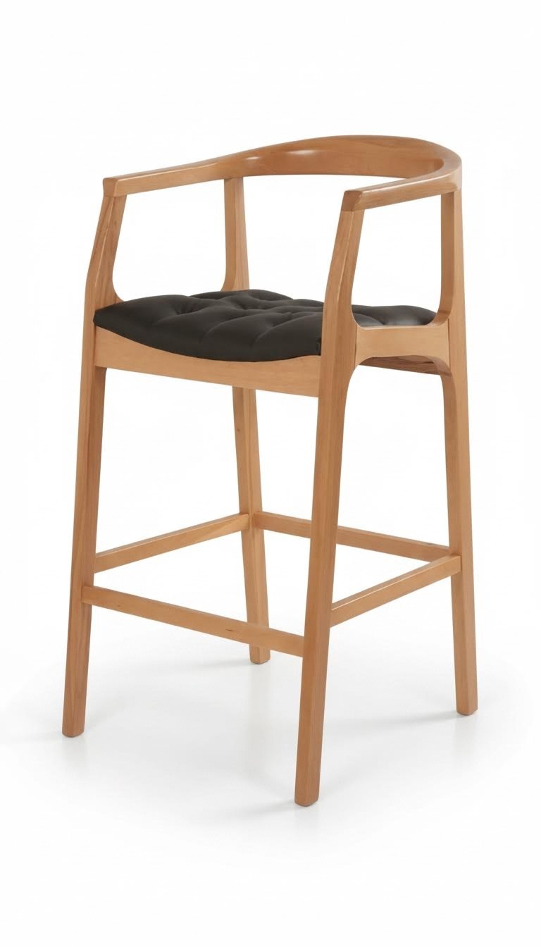 Moderne Polsterstuhl Design Lehnstuhl Braun Holz Esszimmer Stuhl Stühle