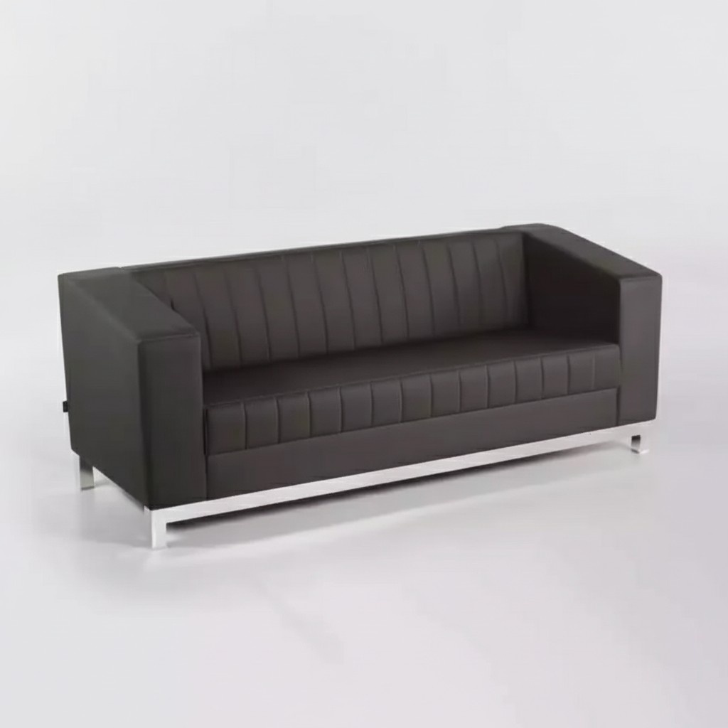 Moderne Schwarze Couch Dreisitzer Polstercouch Arbeitszimmer Möbel Luxus