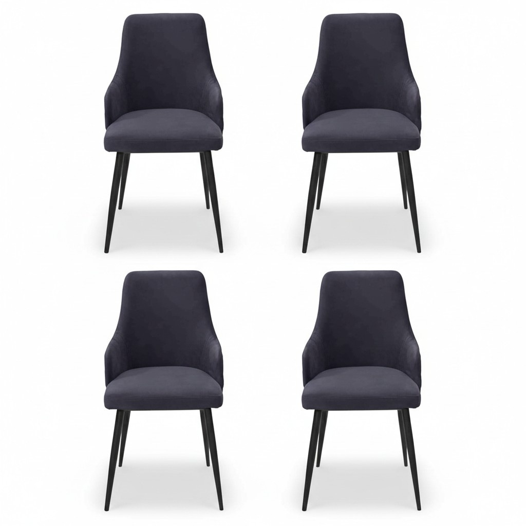 Moderne Schwarzer Designer 4x Stühle Luxus Esszimmer Einsitzer Einrichtung