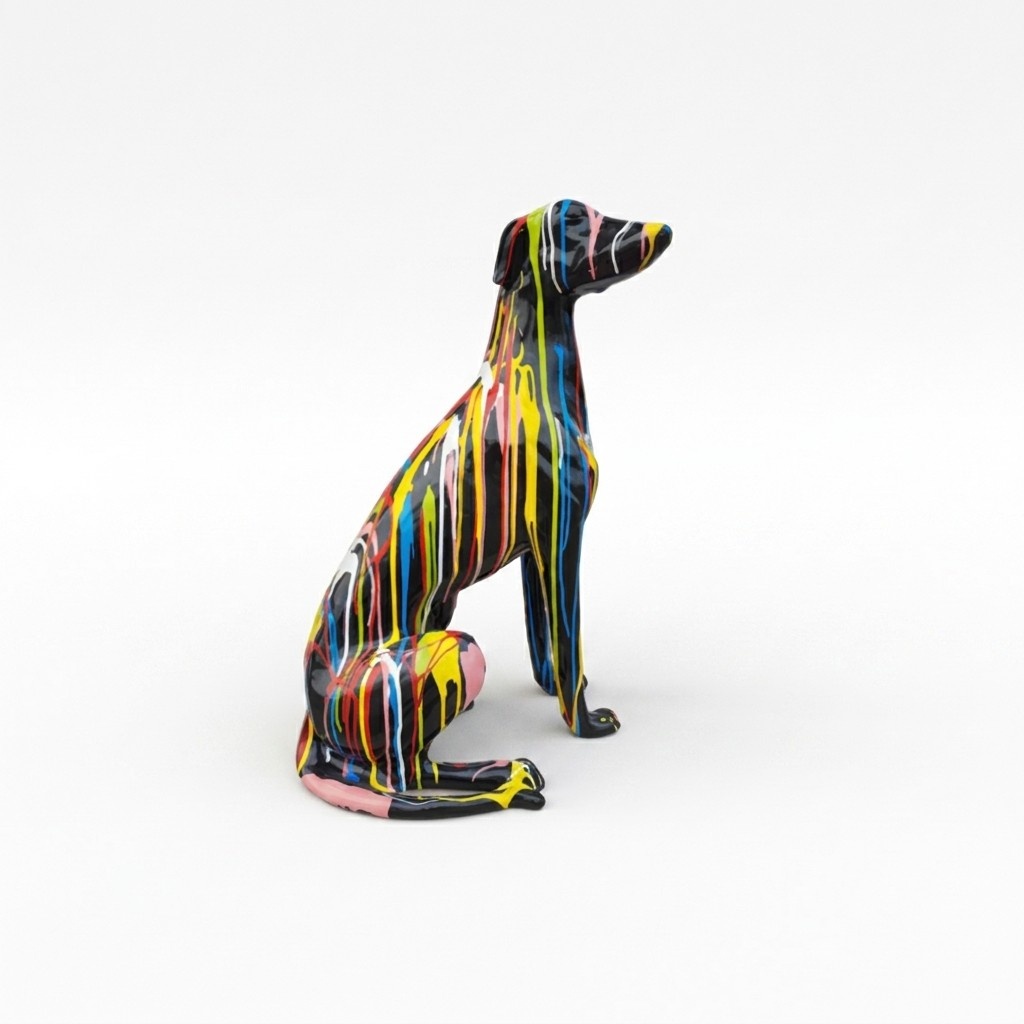 Moderne Skulptur Abstrakte Dekoration Figur Statuen Deko Hund Neu 80 cm