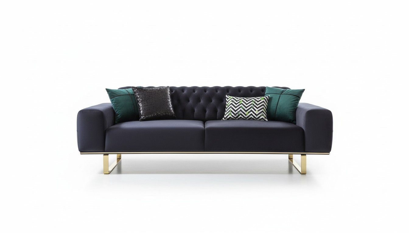 Moderne Sofa 4 Sitz Design Wohnzimmer Polster Holz Polster Moderne Luxus