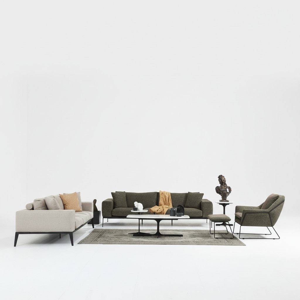 Moderne Sofagarnitur Dreisitzer Zweisitzer Sessel Komplettes Set