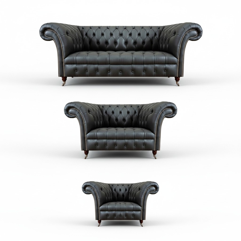 Moderne Sofagarnitur Set 3tlg Luxuriöse Wohnzimmer Leder Polstermöbel