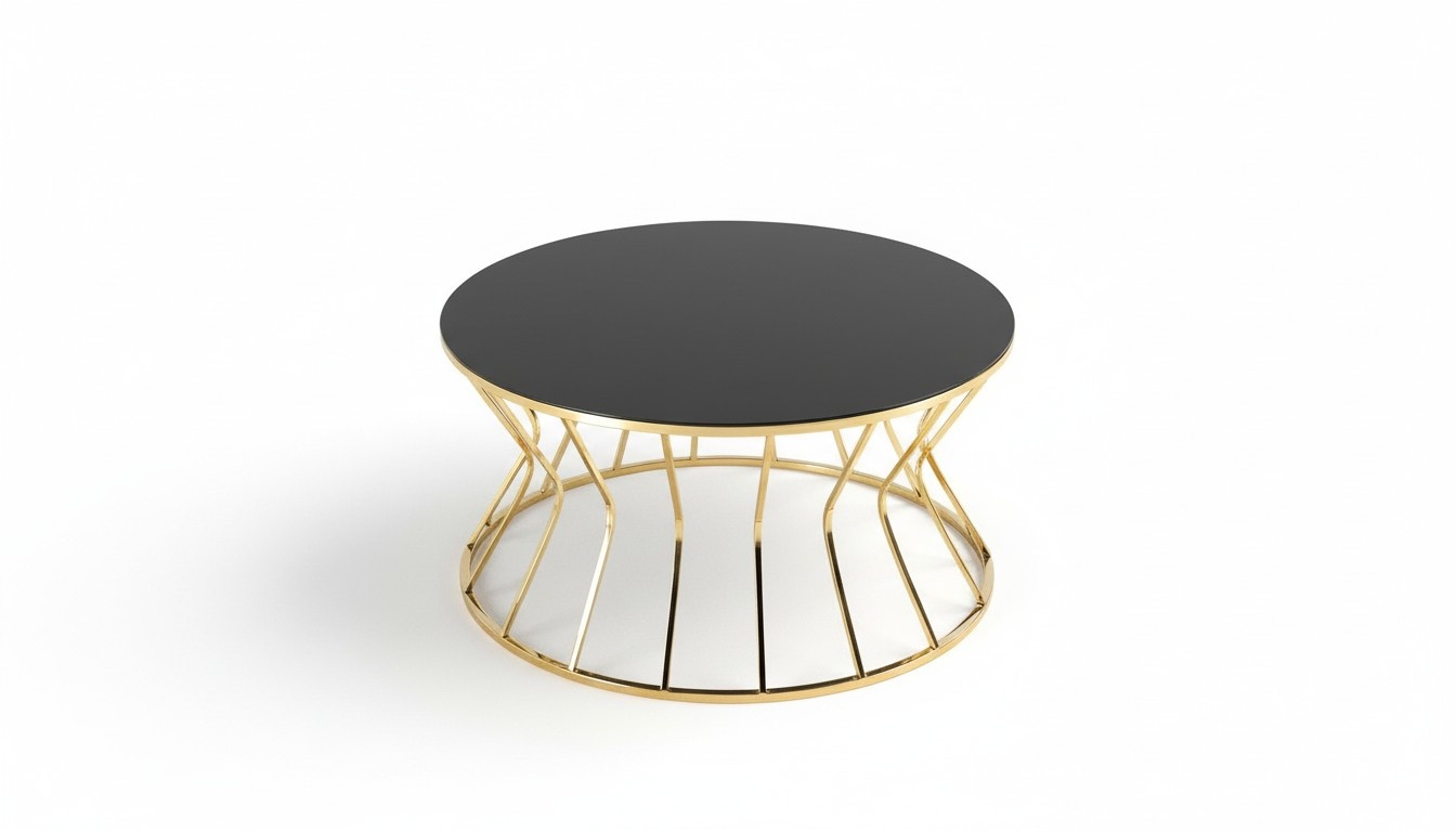 Moderne Sofatisch Couchtisch Kaffeetisch Beistelltisch Gold Tisch Glas