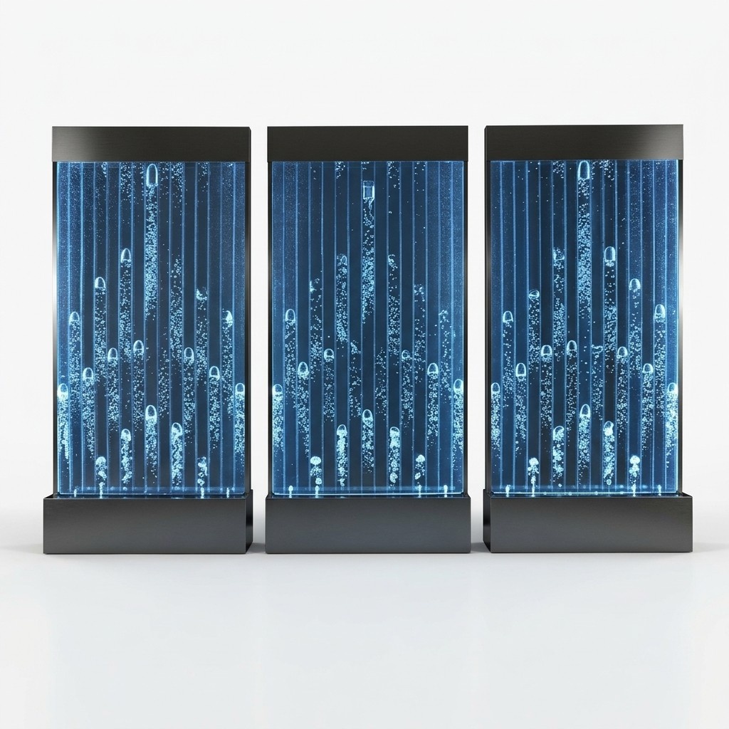 Wasser Wände Moderne Trennwand LED Wasserwand Beleuchtete Wand Säulen 120x240cm