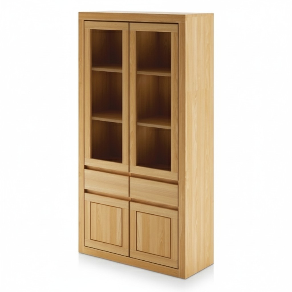 Moderne Vitrine Vitrinen Schrank Handarbeit Vollholz Schränke Massiv Holz Eiche