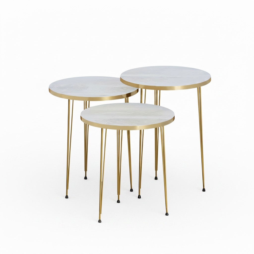 Moderner Beiger Couchtisch aus Holz und Edelstahl