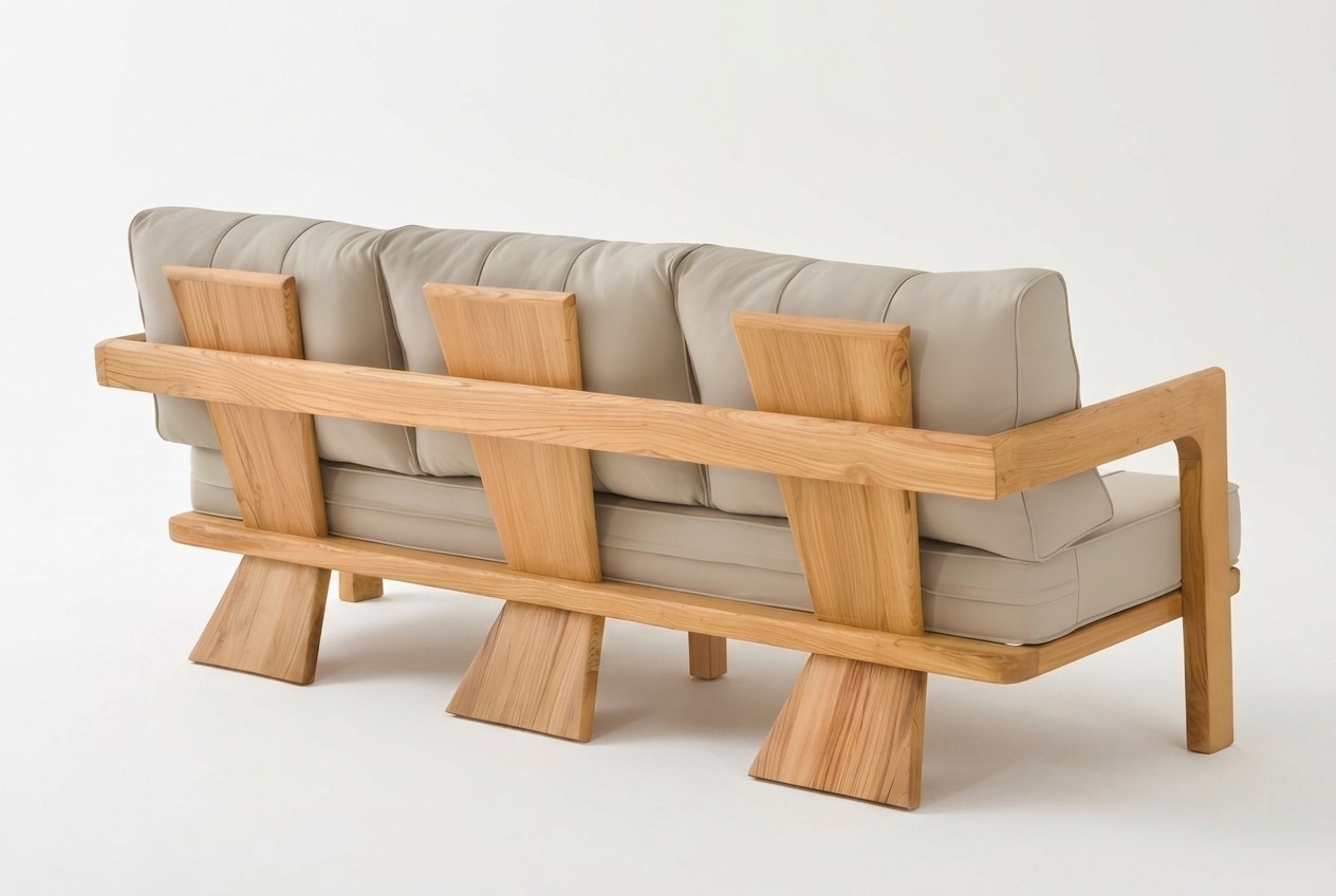 Moderner Beiger Stoff-Sofa für Terrasse und Balkon