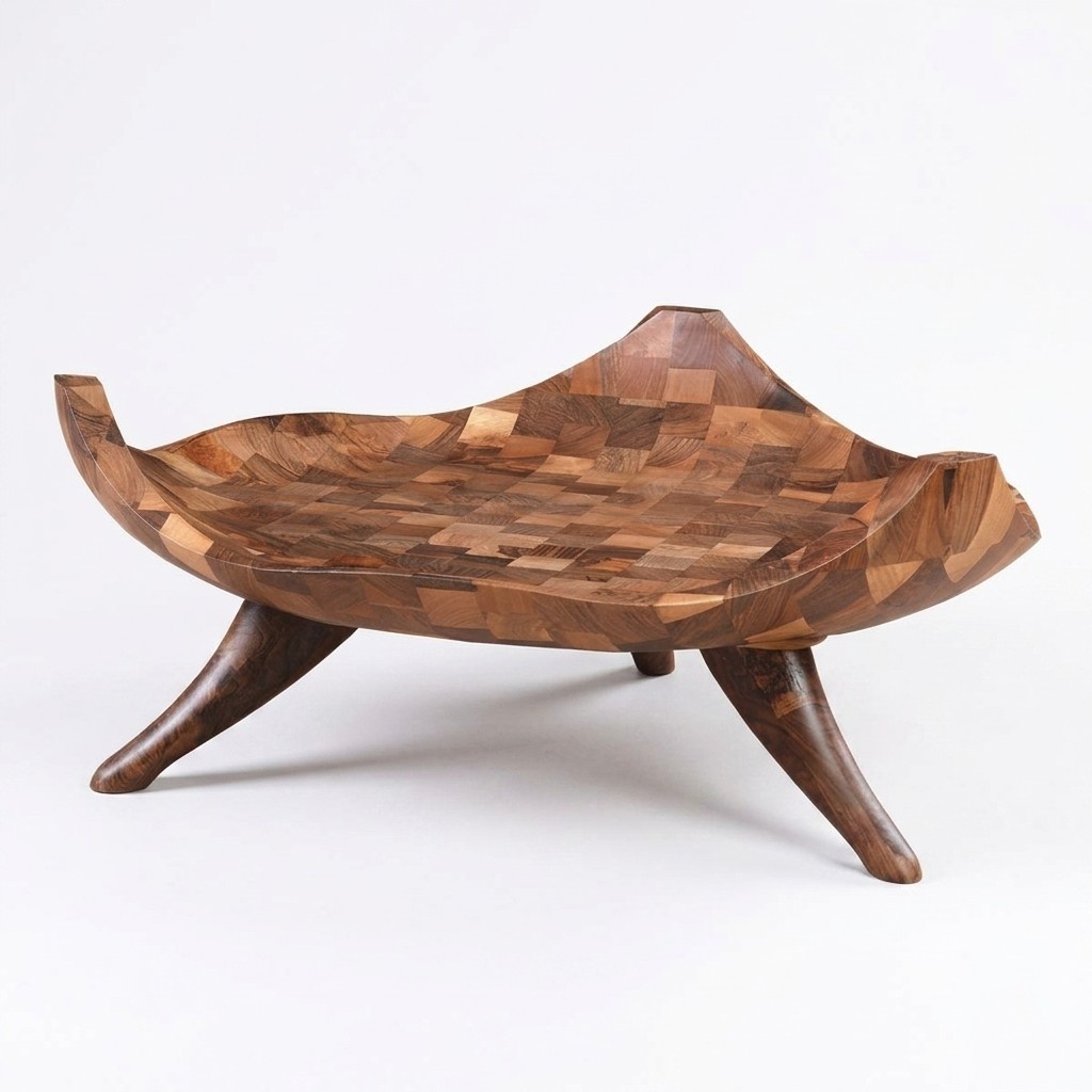 Moderner brauner Holz-Couchtisch mit eleganter Optik