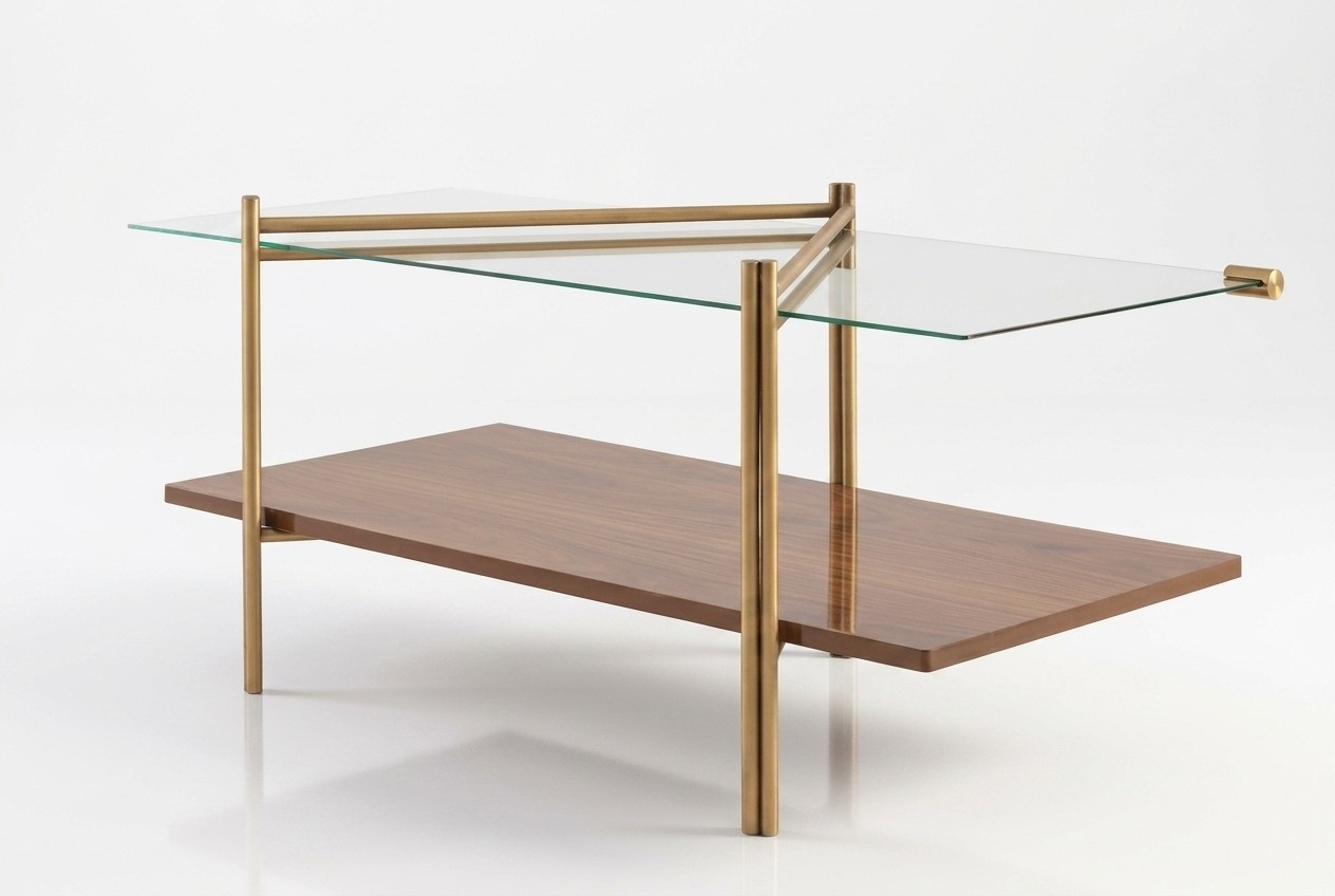 Moderner Couchtisch aus Holz und Glas – stilvoller Glastisch