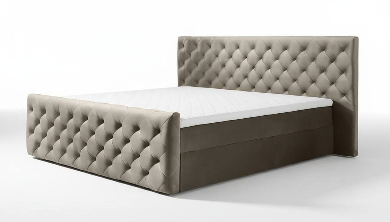 Moderner Doppelbett Bett Schlafzimmer 180сm Matratze Hochwertig Chesterfield