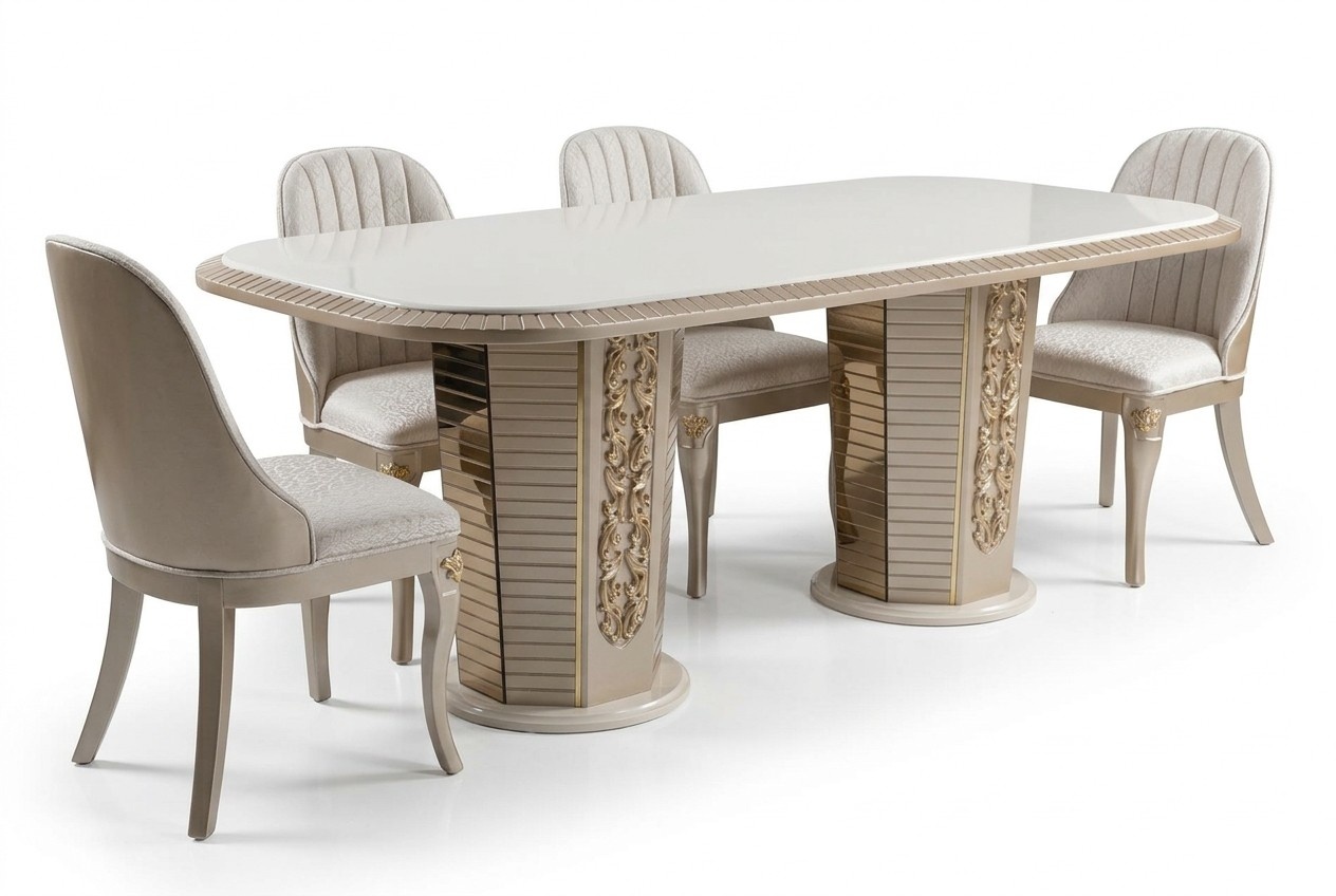 Moderner Esstisch aus Holz in Beige
