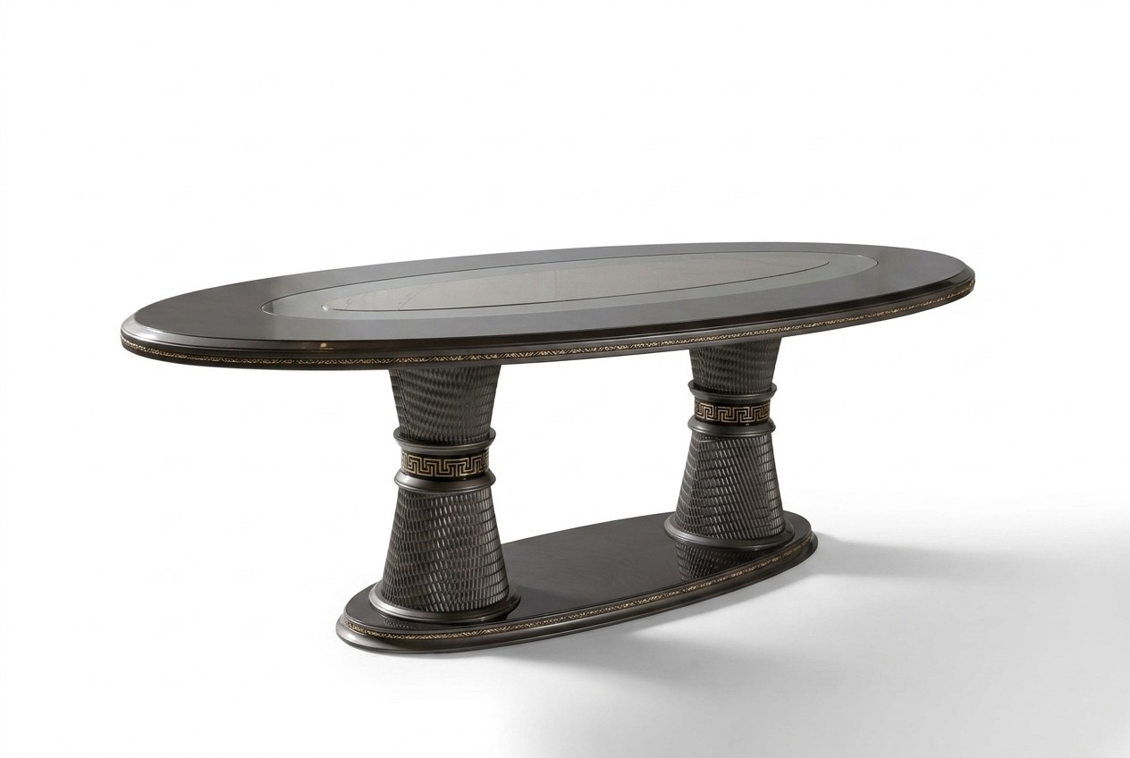 Moderner Esstisch aus Holz in Silber elegant und stilvoll