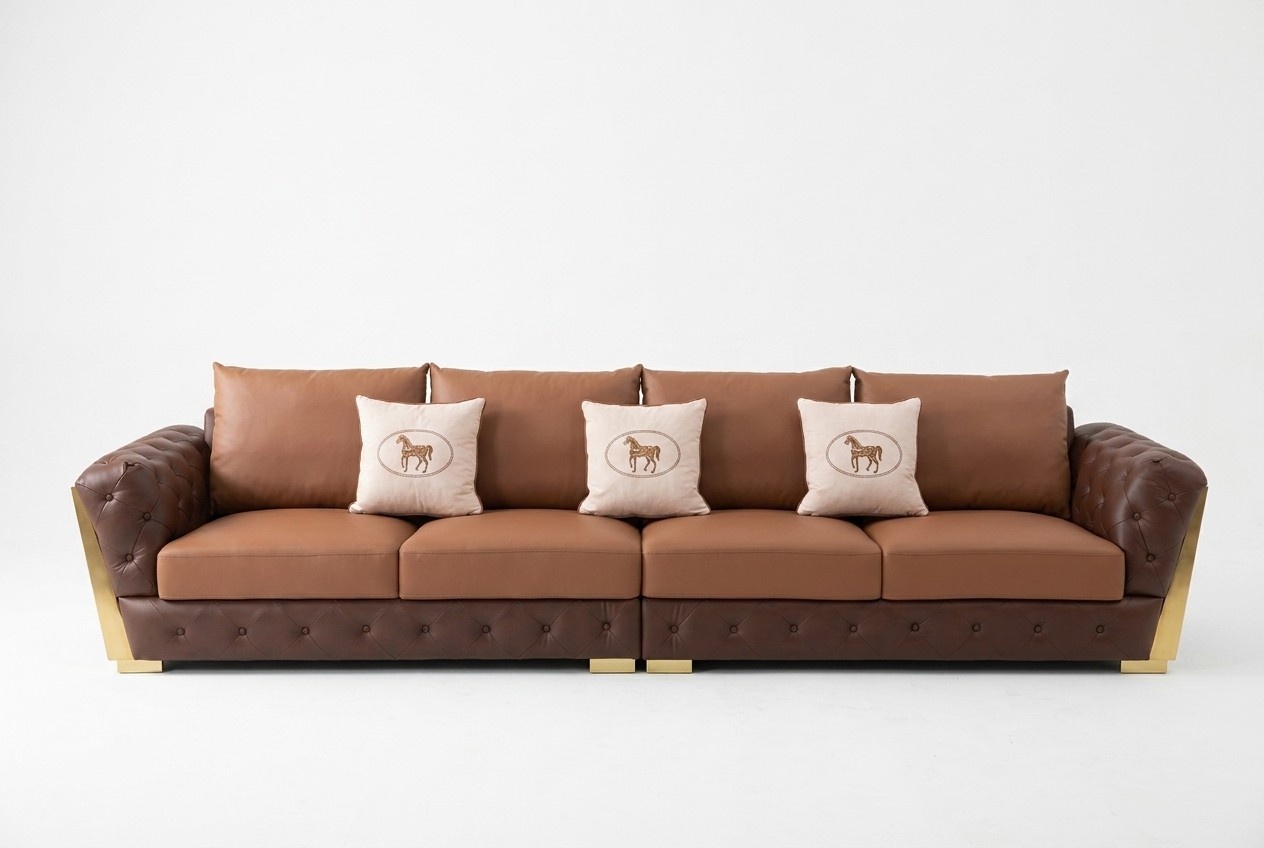 Moderner Fünfsitzer Luxus Wohnzimmer Sofa Chesterfield Design Couch
