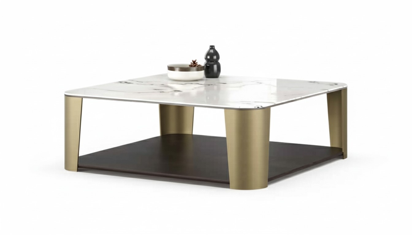 Moderner grauer Couchtisch aus Metall