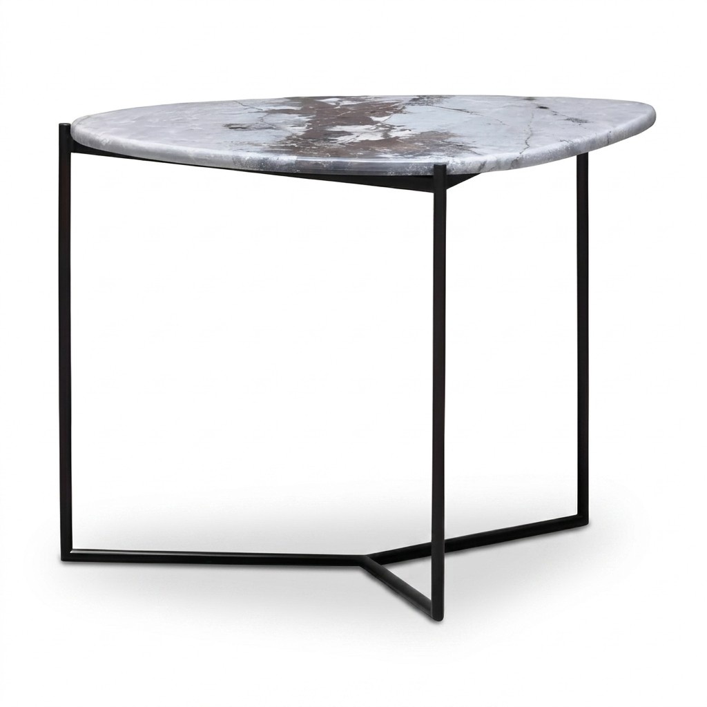 Moderner grauer Couchtisch aus Metall