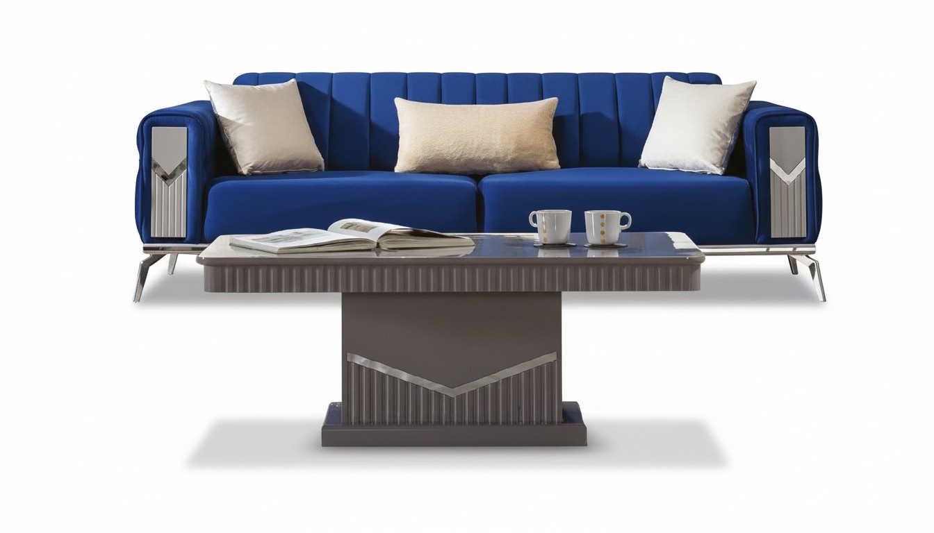 Moderner Grauer Couchtisch Luxus Kaffetisch Ablagetisch Holzmöbel Neu